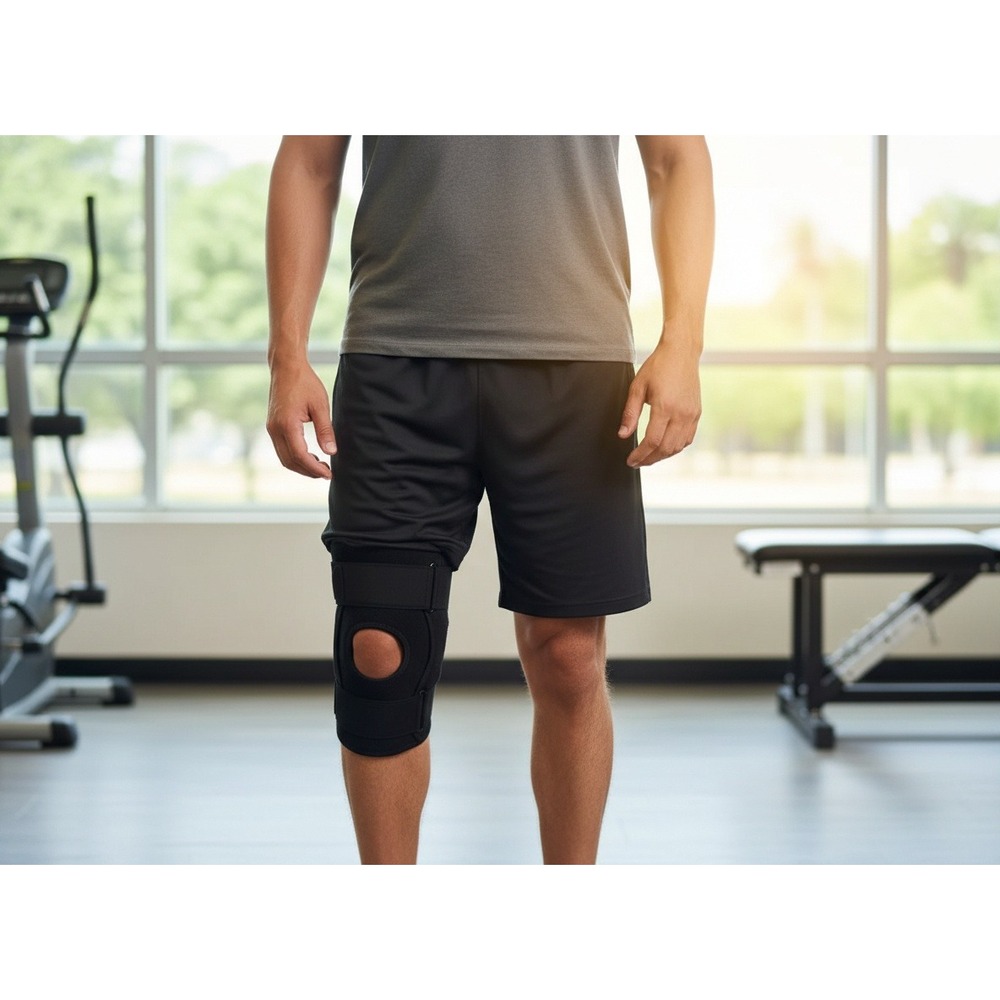 Exous Bodygear EX-701 Knee Brace Black Neoprene Adjustable Support Stabilizer